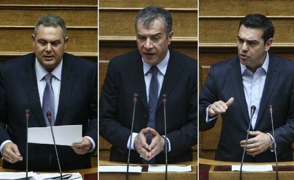 Συγκρούσεις και βαριές κατηγορίες μεταξύ Τσίπρα, Καμμένου και Θεοδωράκη