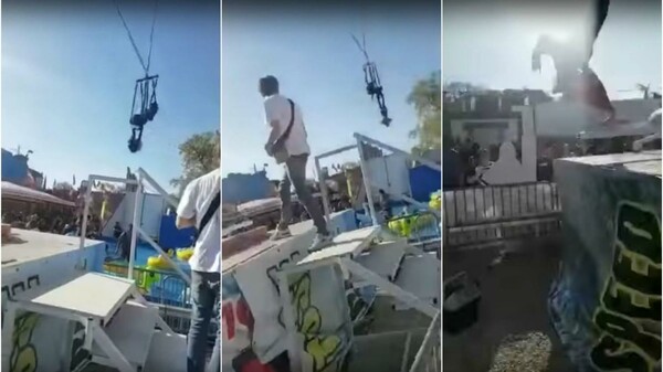 Παρίσι: Η στιγμή που σπάει ένας ιμάντας ασφαλείας και μια γυναίκα βρίσκεται να αιωρείται στο κενό μέσα σε ένα λούνα παρκ