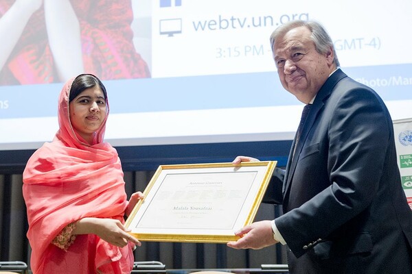 Η Μαλάλα ανακηρύχθηκε Αγγελιοφόρος Ειρήνης από τον ΟΗΕ