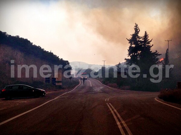 Μαίνεται η πυρκαγιά στις Ορθονιές Ζακύνθου - Έχουν καεί πάνω από 1.000 στρέμματα
