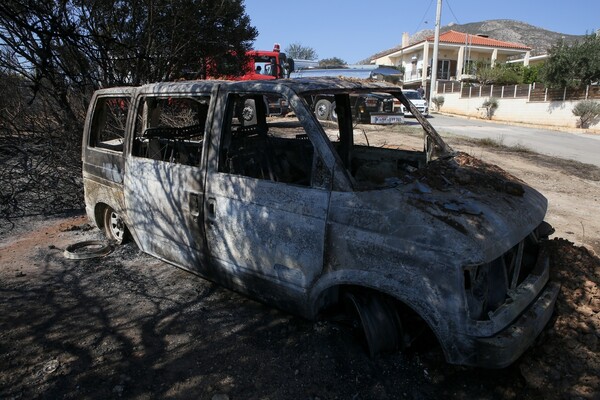 Οι πρώτες φωτογραφίες από την καταστροφική πυρκαγιά στην Ανάβυσσο