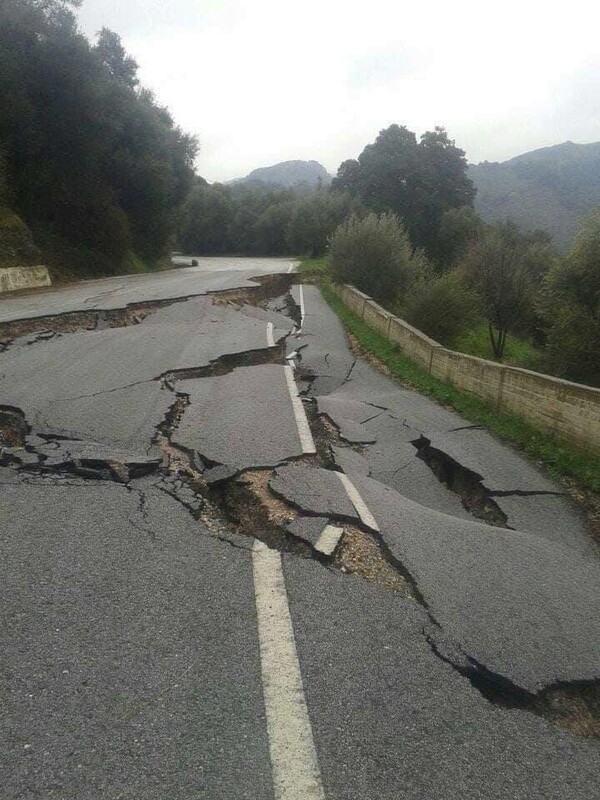 Έσπασε σαν γυαλί ο δρόμος στον Πρασέ στα Χανιά