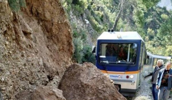 Κλειστή η σιδηροδρομική γραμμή Διακοφτό - Καλάβρυτα: Καθίζηση μετά την κατολίσθηση