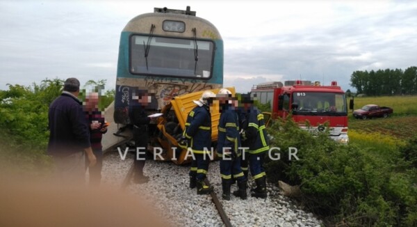 Τραγωδία με δύο νεκρούς στη Βέροια - Τρένο παρέσυρε αυτοκίνητο