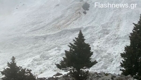 Χιονοστιβάδα στην Κρήτη καταπλάκωσε τα πάντα στο πέρασμά της