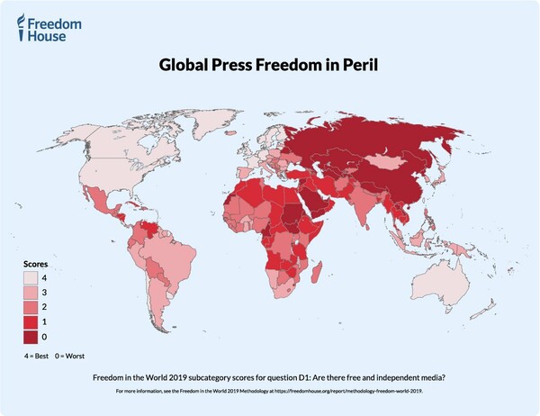 Freedom House: Η ελευθερία του Τύπου υποχωρεί παγκοσμίως - Η θέση της Ελλάδας