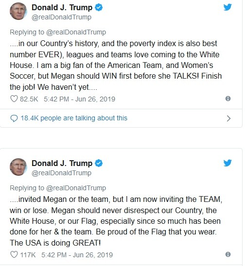«Δεν πρόκειται να πατήσω στον γ****ένο Λευκό Οίκο» δηλώνει η αρχηγός της εθνικής ομάδας ποδοσφαίρου των ΗΠΑ