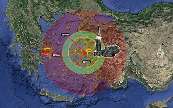 Yeni Safak: Οι τουρκικοί πύραυλοί μπορούν να πλήξουν μέχρι και την Αθήνα