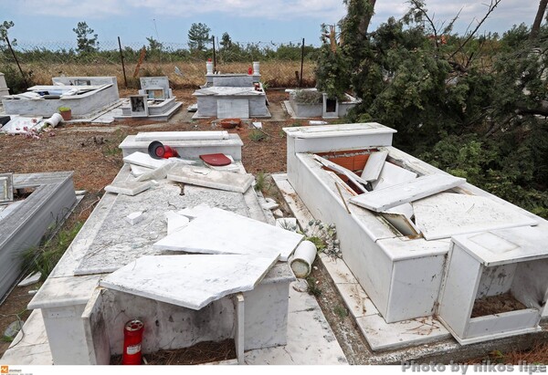 Εικόνες ολοκληρωτικής καταστροφής στο νεκροταφείο της Σωζόπολης