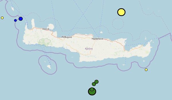 Σεισμός 3,9 Ρίχτερ ανοικτά της Κρήτης