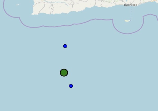 Σεισμός 4,5 Ρίχτερ νότια της Κρήτης