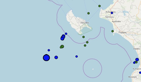 Ισχυρός σεισμός 4,2 Ρίχτερ ανοικτά της Ζακύνθου