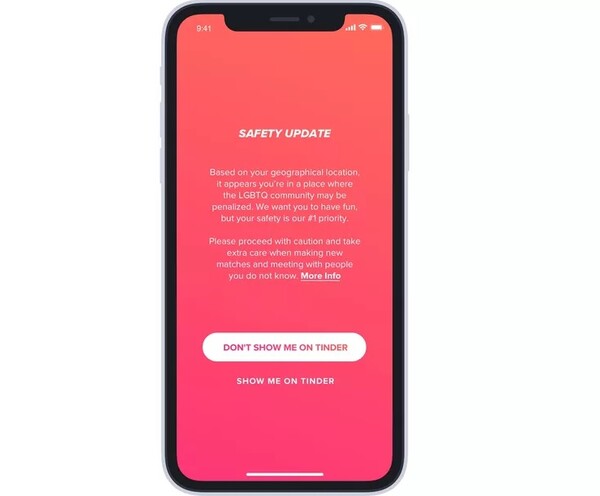 Το Tinder θα ενημερώνει για χώρες όπου η ομοφυλοφιλία είναι αδίκημα