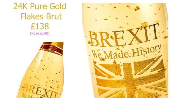 Γαλλική εταιρεία πουλάει κρασί για τον εορτασμό του Brexit, σε αριθμημένες φιάλες με νιφάδες χρυσού