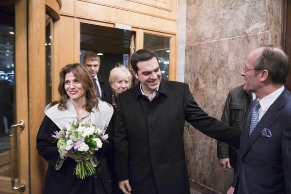 Ο Τσίπρας με την σύζυγό του στη Μόσχα