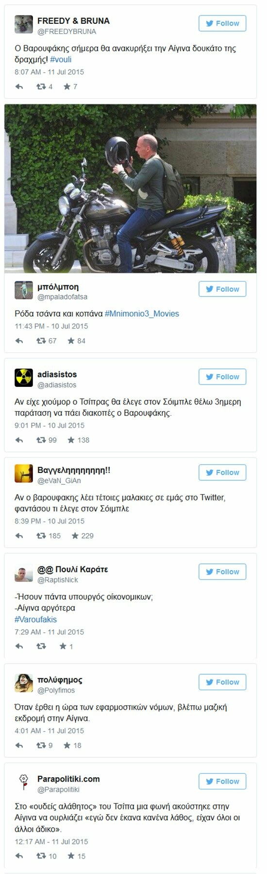 Xαμός στα social media με την απόδραση Βαρουφάκη στην Αίγινα