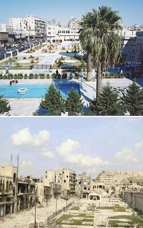 Συγκλονιστικές φωτογραφίες από το Χαλέπι πριν και μετά τα χρόνια του αιματηρού πολέμου