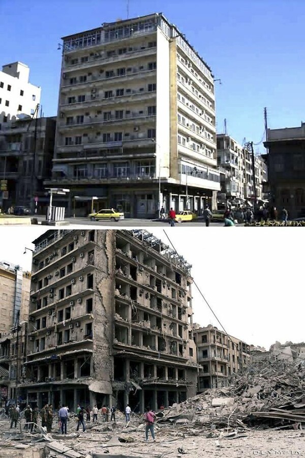 Συγκλονιστικές φωτογραφίες από το Χαλέπι πριν και μετά τα χρόνια του αιματηρού πολέμου
