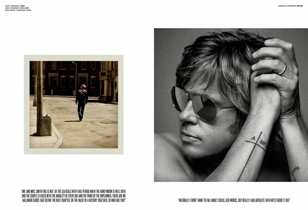 Brad Pitt strikes a pose for V magazine