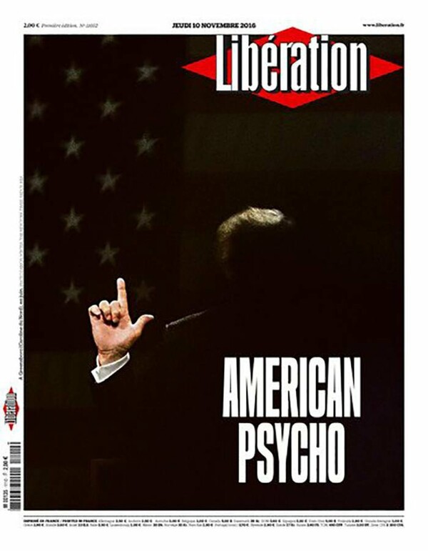 Αίσθηση προκαλεί το πρωτοσέλιδο της Liberation με τον Τραμπ ως «Αmerican Psycho»