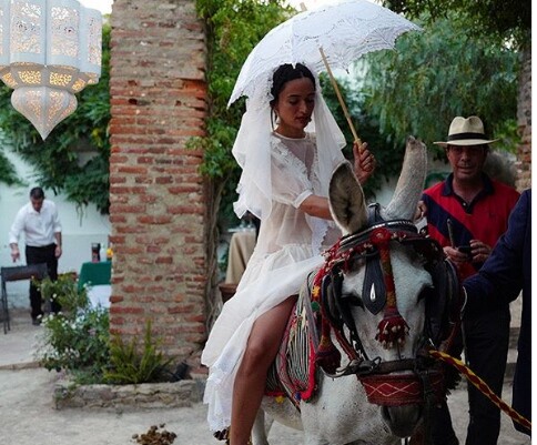 Ο αντισυμβατικός γάμος της food blogger Laila Gohar στην Ανδαλουσία - Η νύφη πήγε στην τελετή με γαϊδουράκι