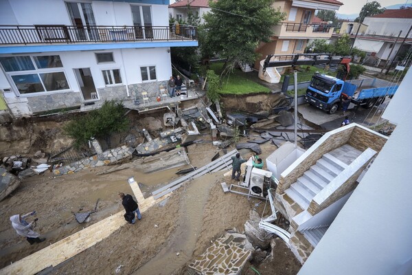 Εικόνες καταστρoφής από τις πλημμύρες στα Βρασνά Θεσσαλονίκης