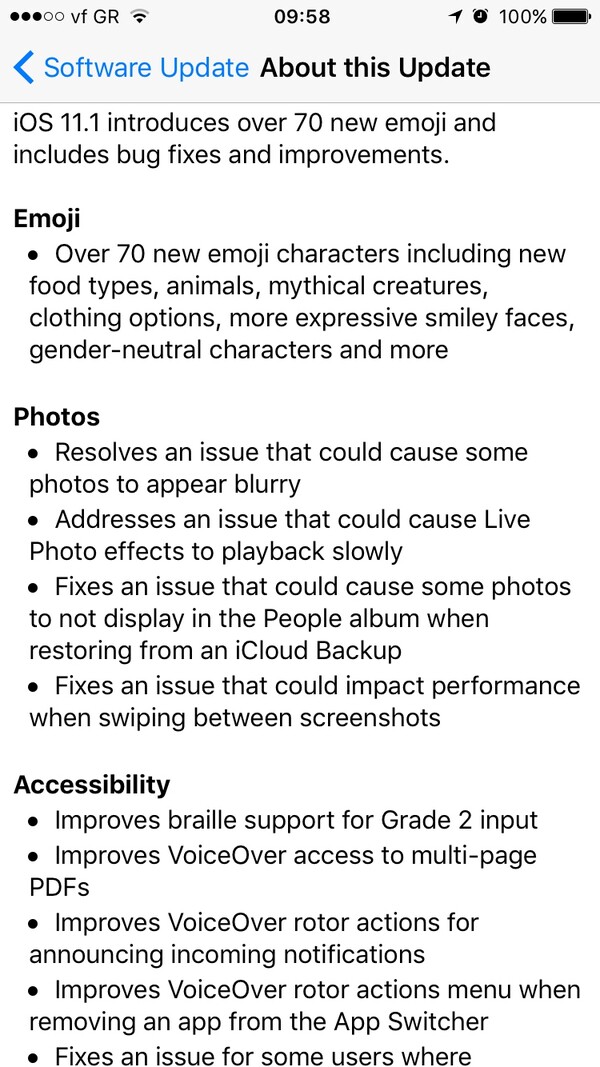 Apple: Διαθέσιμη (και αναγκαία) η iOS 11.1 ενημέρωση