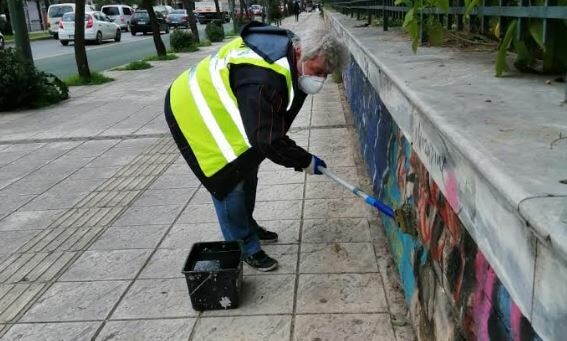 Αντιγκράφιτι επιχείρηση του Δήμου Αθηναίων στο Πεδίον του Άρεως