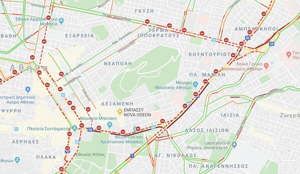 Κλειστοί οι δρόμοι στο κέντρο της Αθήνας: Ποιες οδούς να αποφεύγουν οι οδηγοί - Αναλυτικός χάρτης