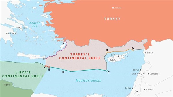 Συμφωνία Τουρκίας - Λιβύης: Ο επίμαχος χάρτης - Στον ΟΗΕ οι συντεταγμένες