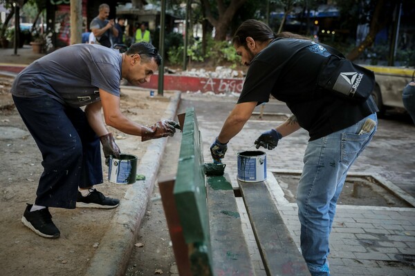 Εξάρχεια: Συνεργεία για ανάπλαση της πλατείας - Αστυνομική παρουσία περιμετρικά