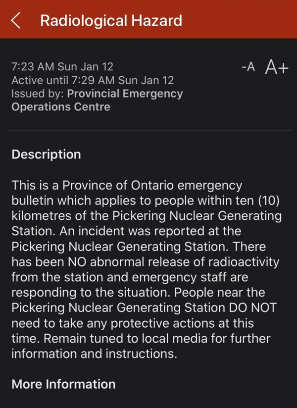 Συναγερμός στο Οντάριο για «περιστατικό» σε πυρηνικό σταθμό - Έστειλαν SMS στους κατοίκους