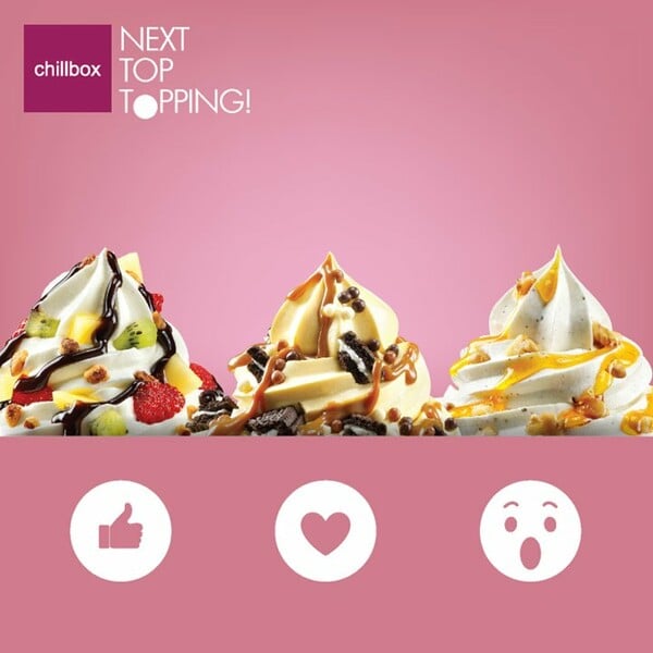 Στο toppings bar του chillbox μπορείτε να φτιάξετε τον δικό σας προσωπικό συνδυασμό frozen yogurt
