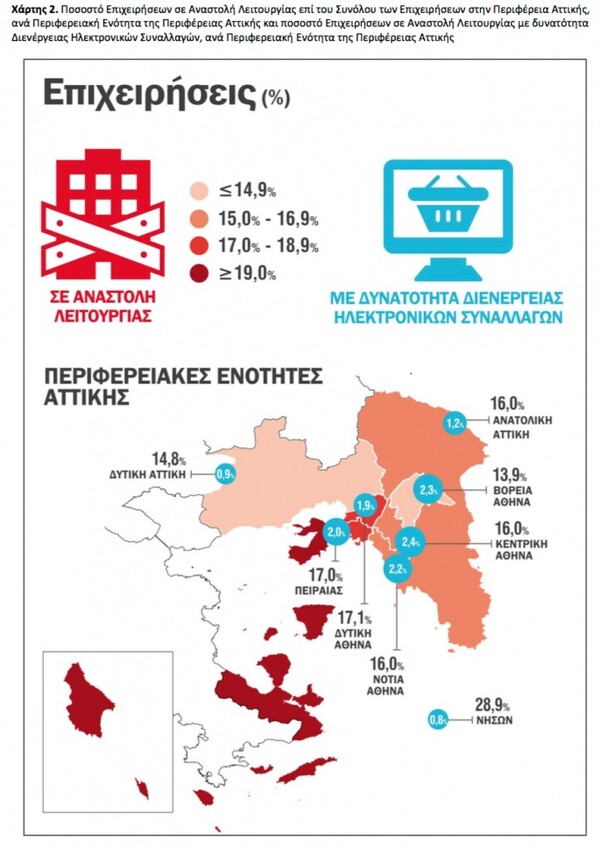 ΕΛΣΤΑΤ: Ο «χάρτης» των επιχειρήσεων σε αναστολή στην Ελλάδα