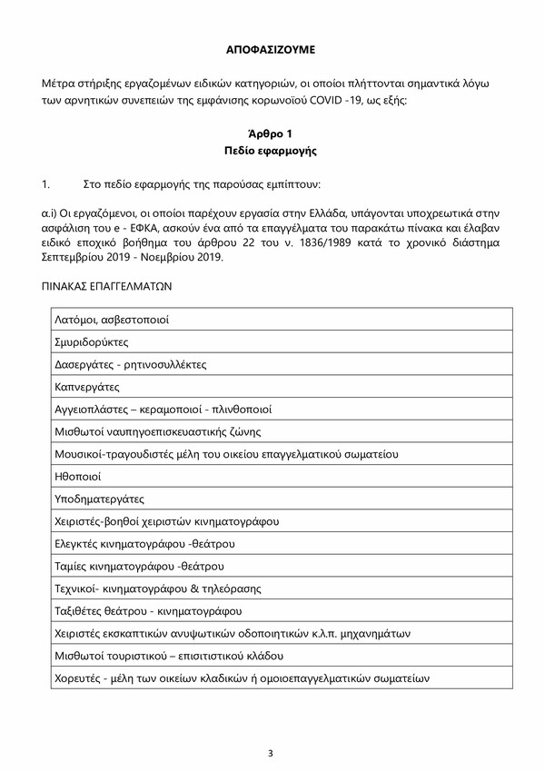 Επεκτείνεται η αποζημίωση ειδικού σκοπού: Ποιοι άλλοι εργαζόμενοι θα λάβουν τα 800 ευρώ