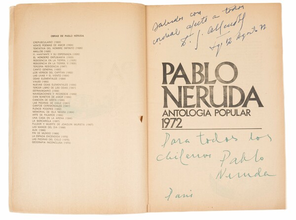 Σε δημοπρασία μοναδικό αρχειακό υλικό του Πάμπλο Νερούδα