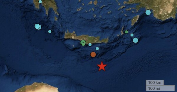 Σεισμός 6 Ρίχτερ νοτίως της Κρήτης