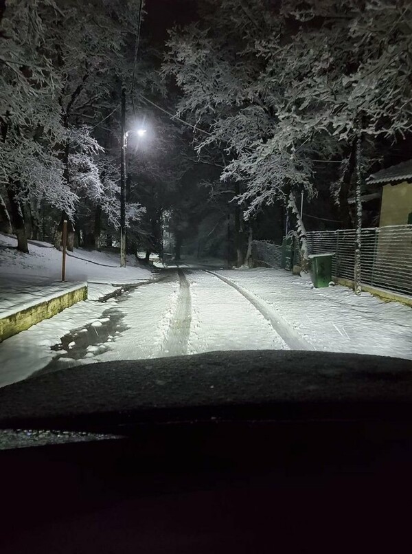 Έντονη χιονόπτωση στα ορεινά της Θεσσαλονίκης - 30 πόντοι χιόνι στον Χορτιάτη