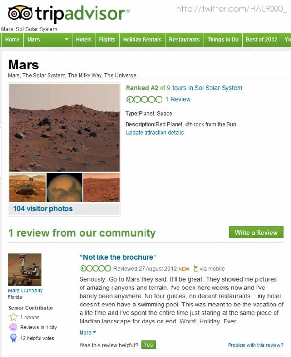 Το TripAdvisor πήγε στον Άρη