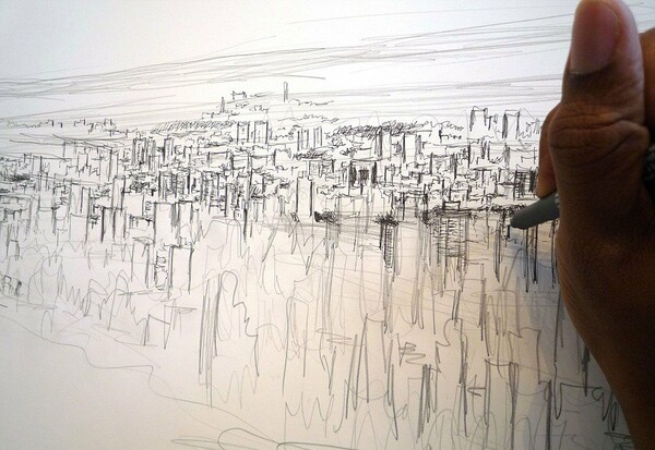 Ο αυτιστικός καλλιτέχνης Stephen Wiltshire ζωγραφίζει από μνήμης εναέρια άποψη της Νέας Υόρκης