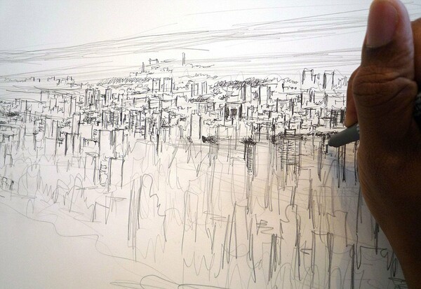 Ο αυτιστικός καλλιτέχνης Stephen Wiltshire ζωγραφίζει από μνήμης εναέρια άποψη της Νέας Υόρκης 