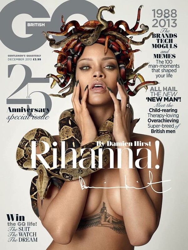 Ο Damien Hirst ντύνει με φίδια τη γυμνή Rihanna