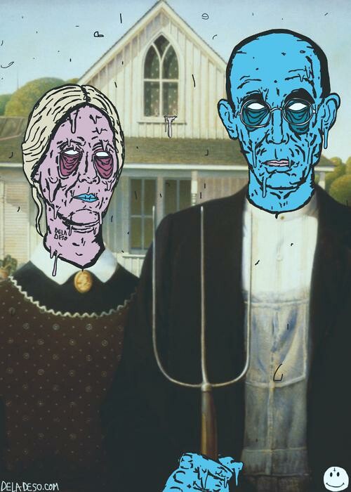 Tα τέλεια, τσιχλοφουσκό-ζόμπι illustration του Richie Velazquez