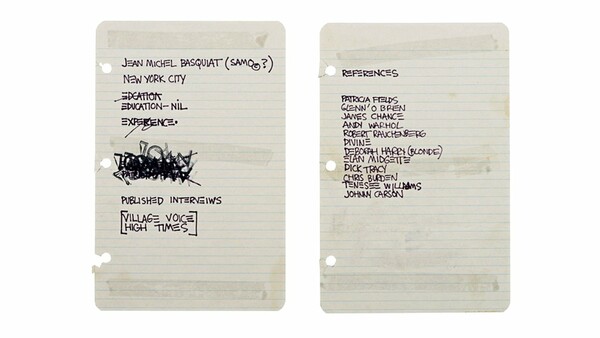 Το γραμμένο-στο-πόδι βιογραφικό του Jean-Michel Basquiat (1980)