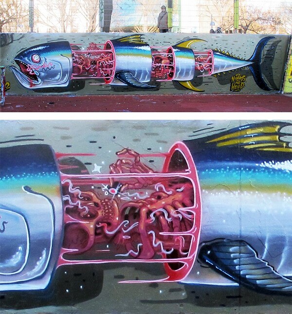 Nychos: Μαθήματα ανατομίας από τον street artist που λατρεύει να διαμελεί