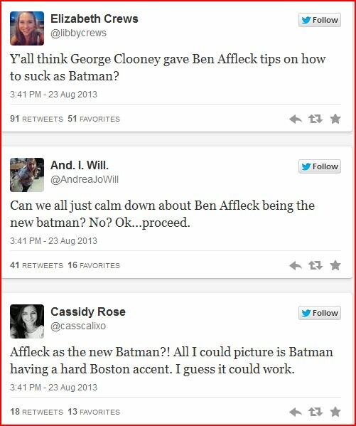 Τα 50+ πιο αστεία tweet σχετικά με την επιλογή του Ben Affleck στο ρόλο του Batman