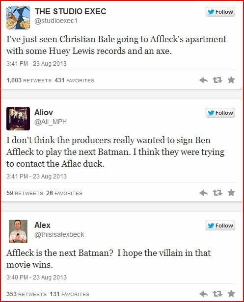 Τα 50+ πιο αστεία tweet σχετικά με την επιλογή του Ben Affleck στο ρόλο του Batman