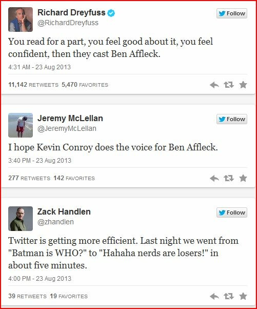 Τα 50+ πιο αστεία tweet σχετικά με την επιλογή του Ben Affleck στο ρόλο του Batman