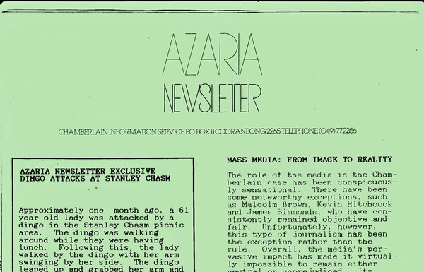 Η εξαφάνιση της Azaria Chamberlain.