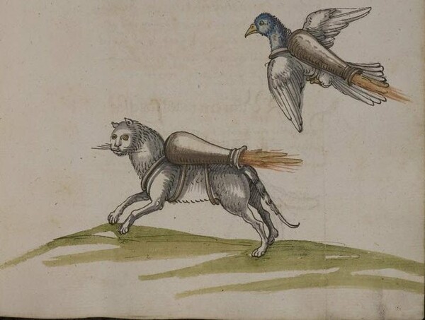 Γάτες-πύραυλοι σε βιβλίο πυροτεχνικής του 16ου αιώνα
